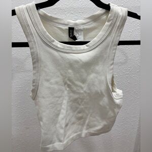 H&M White Ribbed Tank Top